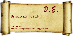 Dragomir Erik névjegykártya